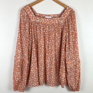 COPY - LC Lauren Conrad Square Collar Floral Blouse